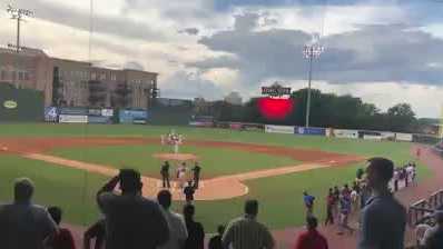 Moment of silence in memory in Mike and Aaron at Greenville Drive 