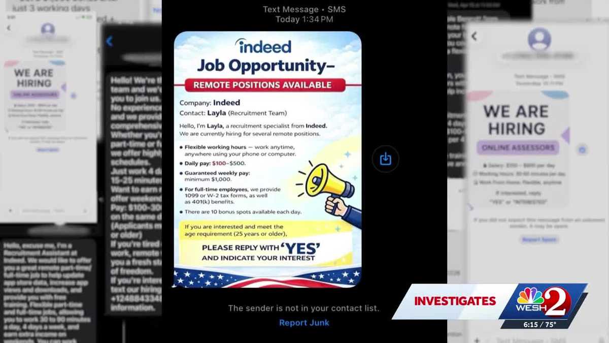 Job offer text scams are everywhere | WESH 2 Investigates - WESH