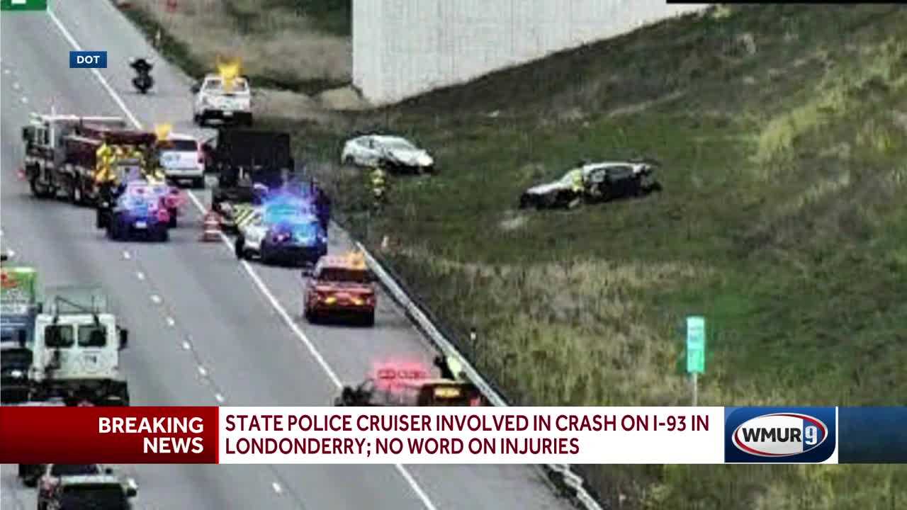 NH state police cruiser struck on I-93 in Londonderry