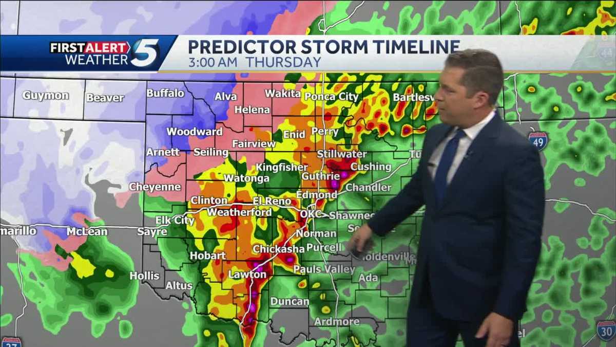TIMELINE: Storms expected in Oklahoma overnight, into the morning