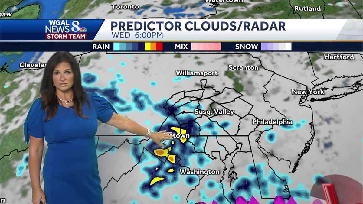 Mostly cloudy with scattered showers Wednesday