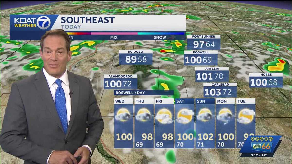Monsoon storms expected to ramp up in coverage today with a severe thunderstorm threat for much of Eastern New Mexico
