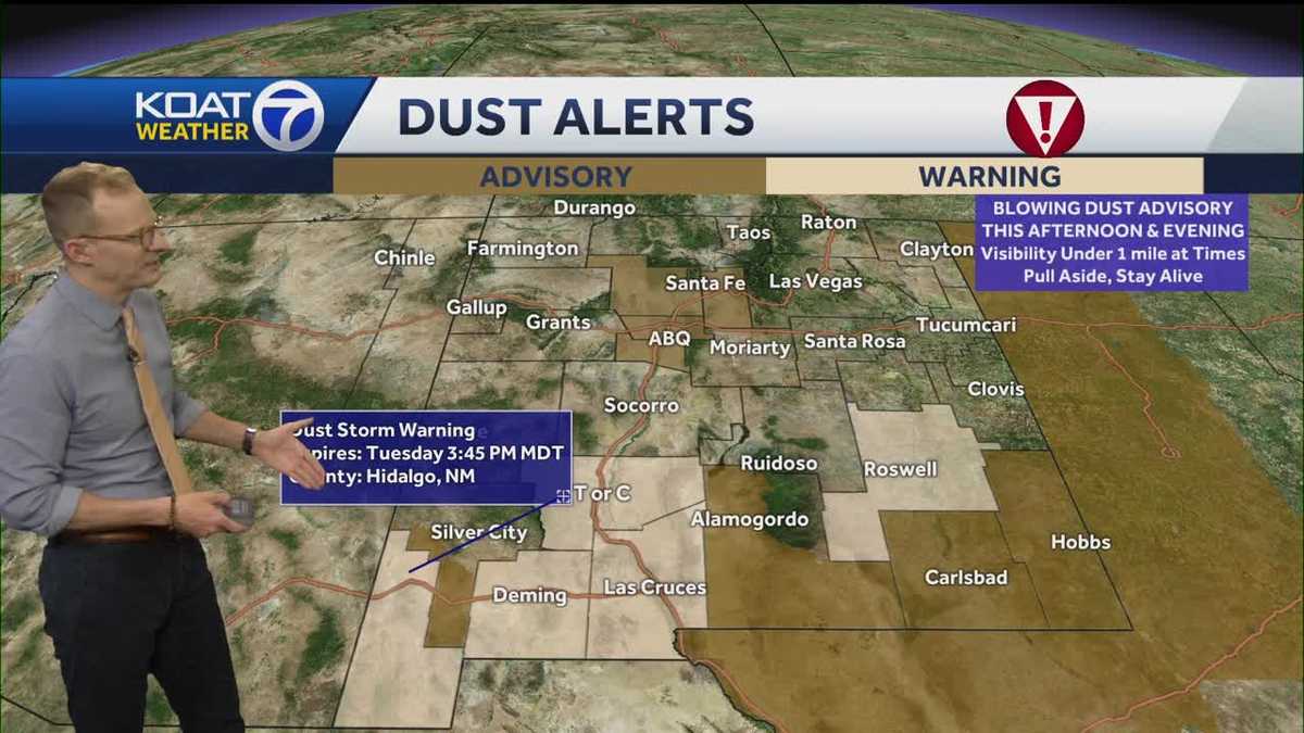 Strong winds with blowing dust possible across New Mexico on Tuesday