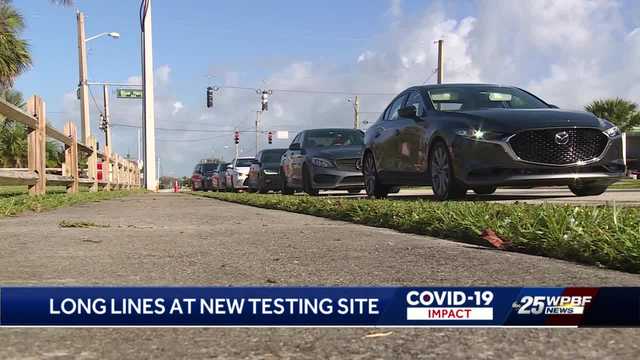 Hundreds of cars line new Riviera Beach COVID-19 testing site - Vimarsana News