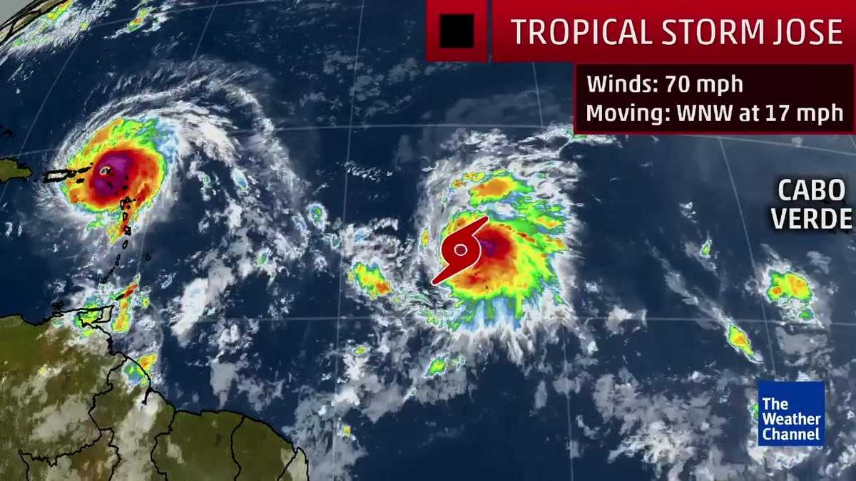 Tropical Storm Jose Strengthening in Atlantic