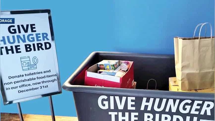Bluebird Self Storage collecting food for 'Give Hunger the Bird'