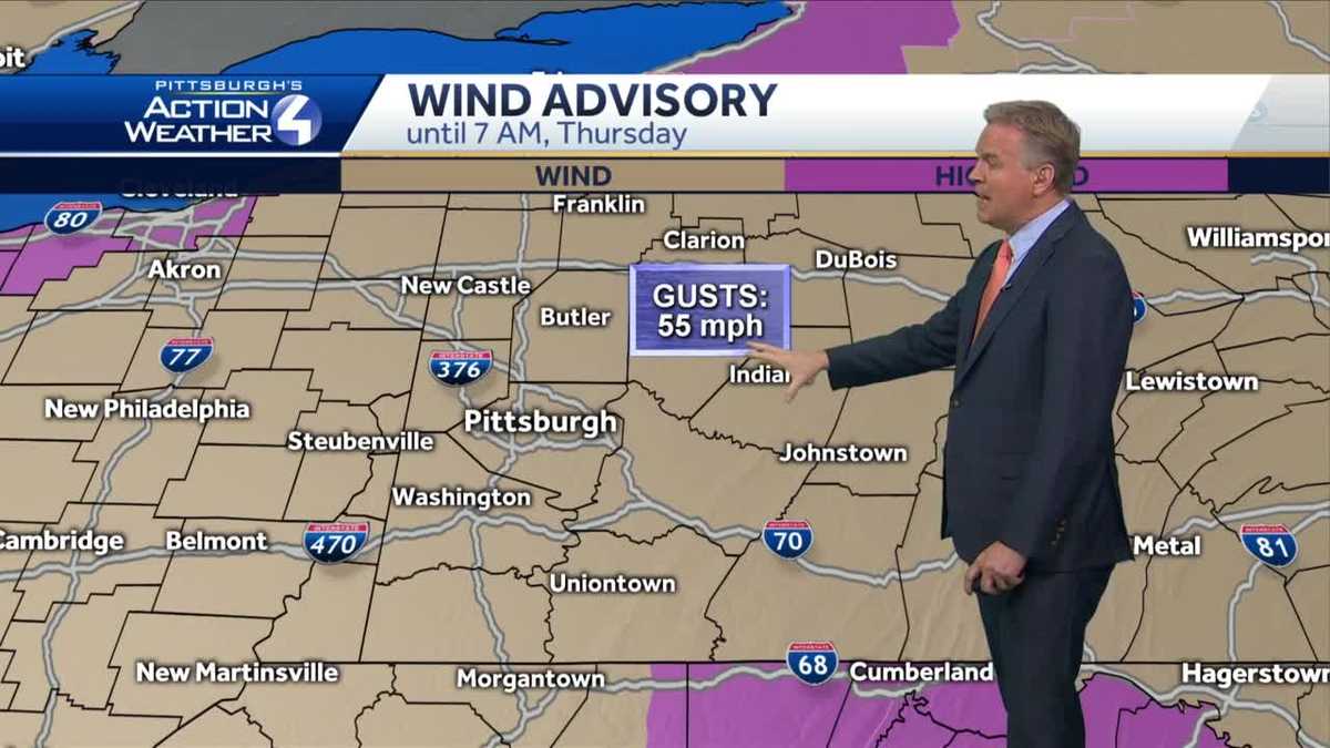 PITTSBURGH WEATHER Strong wind gusts continue overnight into
