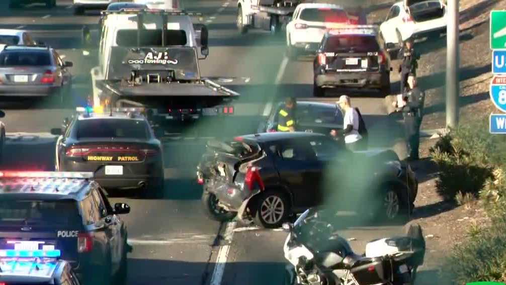 Sacramento police officer involved in multi-vehicle crash on Highway 99