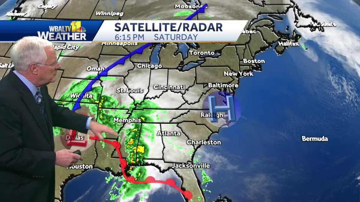 Scattered rain Sunday in Maryland