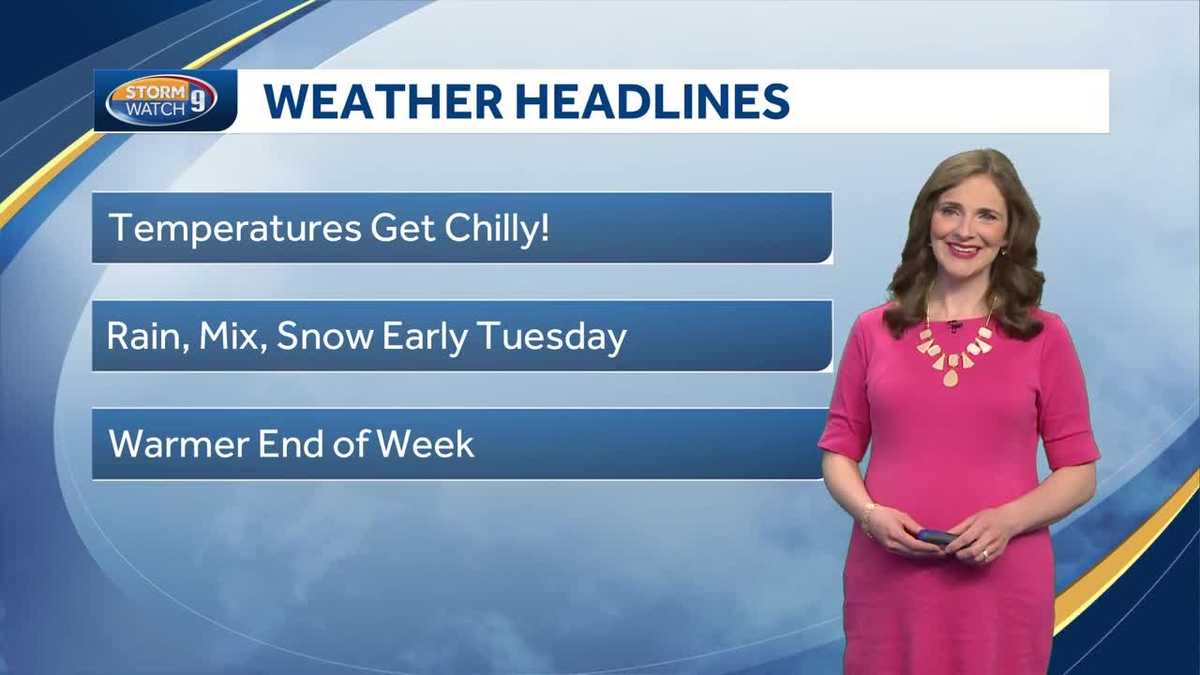 Watch: Cloudy and cool to start the work week