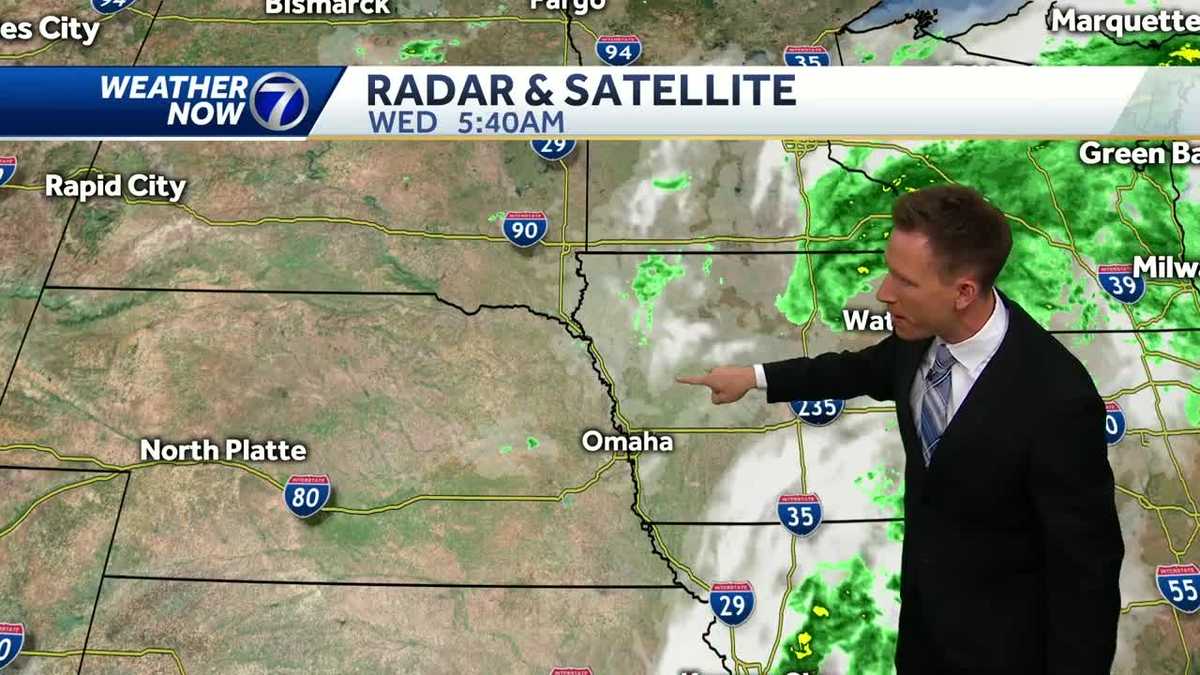 Breezy and cooler Wednesday with small rain chances