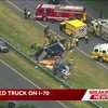 I-70 lanes closed near Woodbine after truck crash