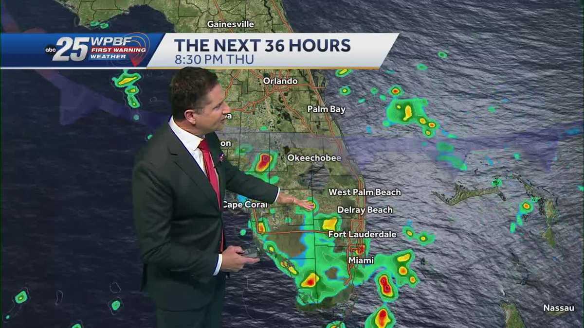 Scattered showers and storms across South Florida