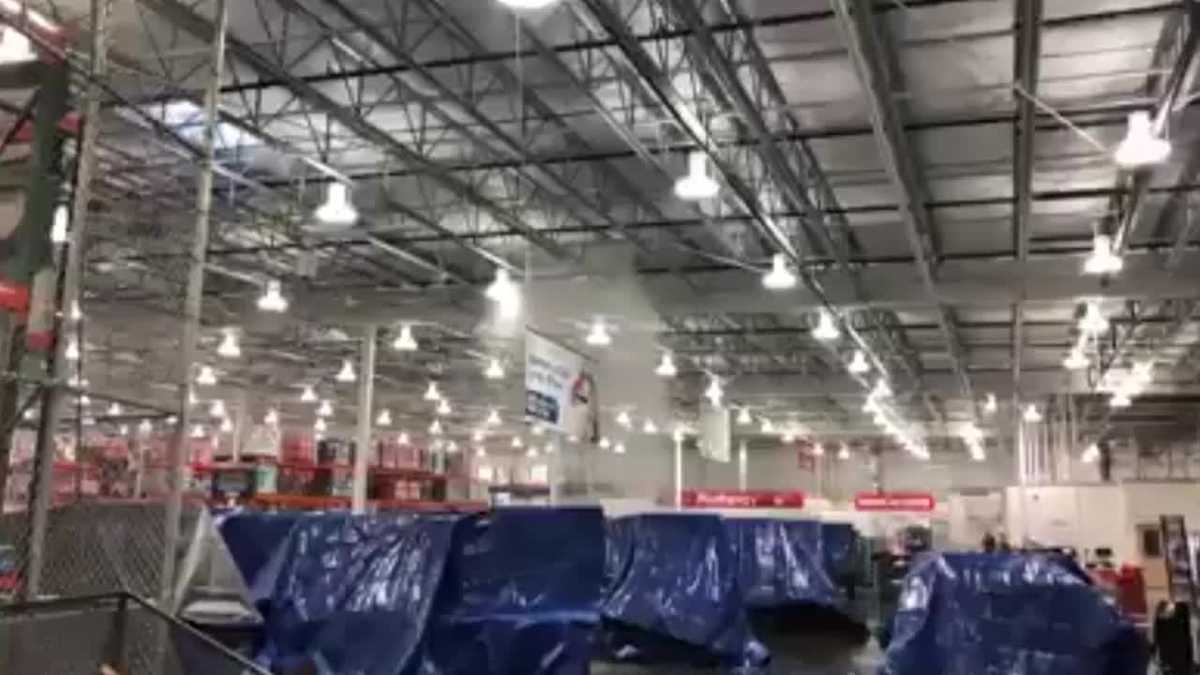 Video Sprinklers go off at Costco