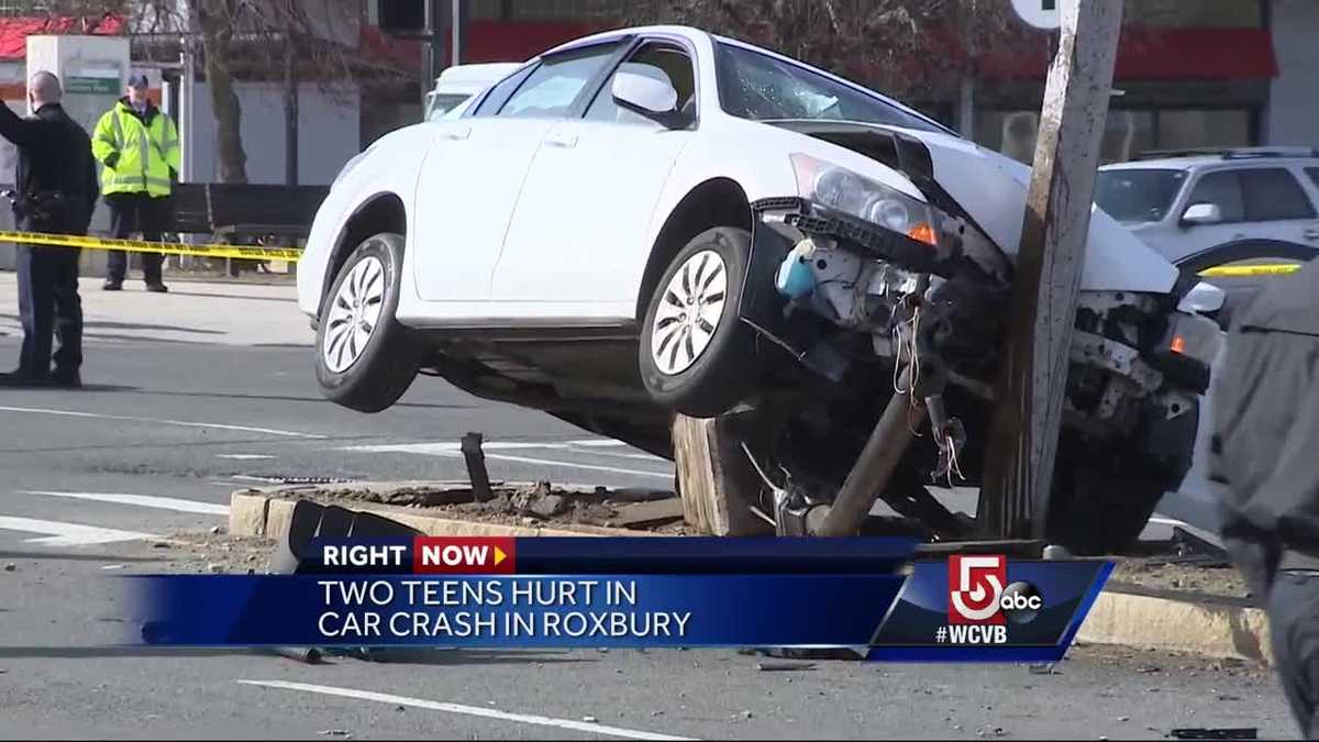 2 teens hit by car crossing street in Roxbury