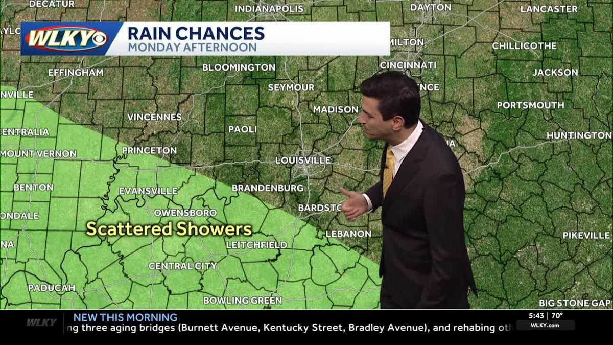 Shower chances for some Monday