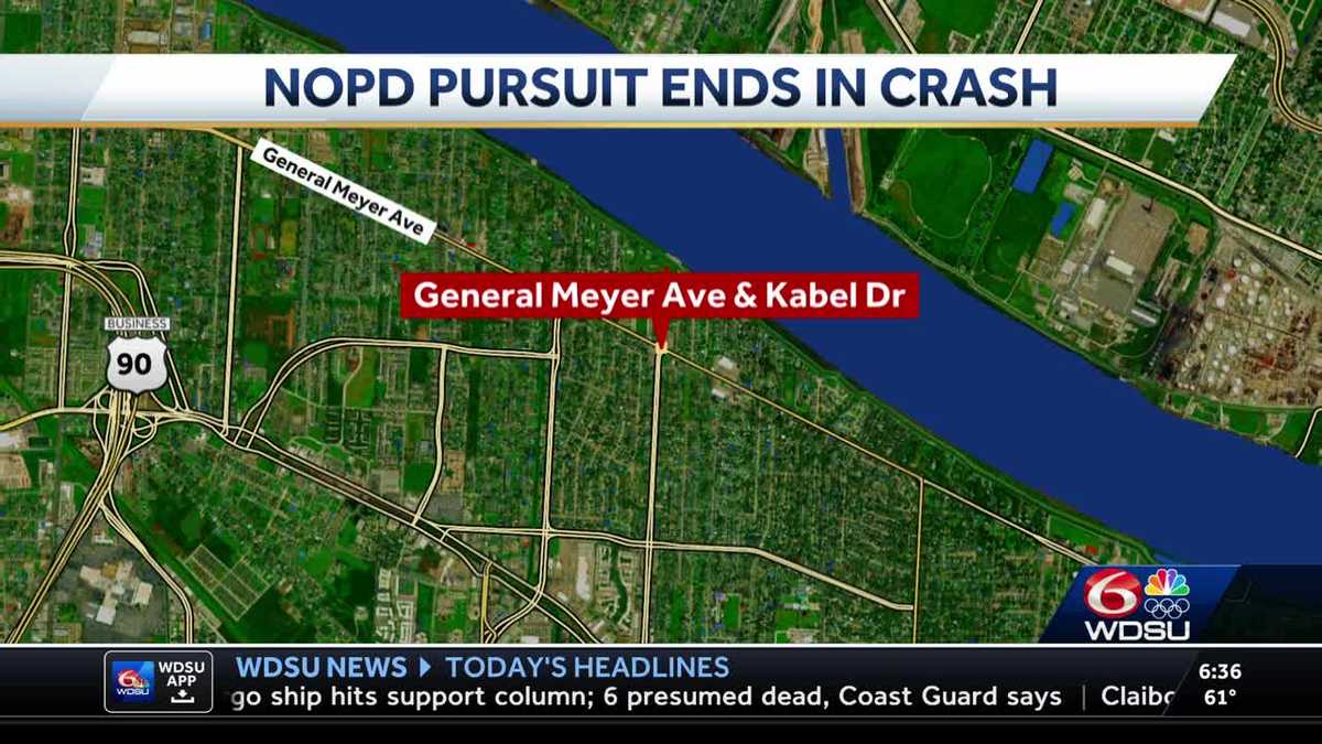 New Orleans police pursuit ends in crash
