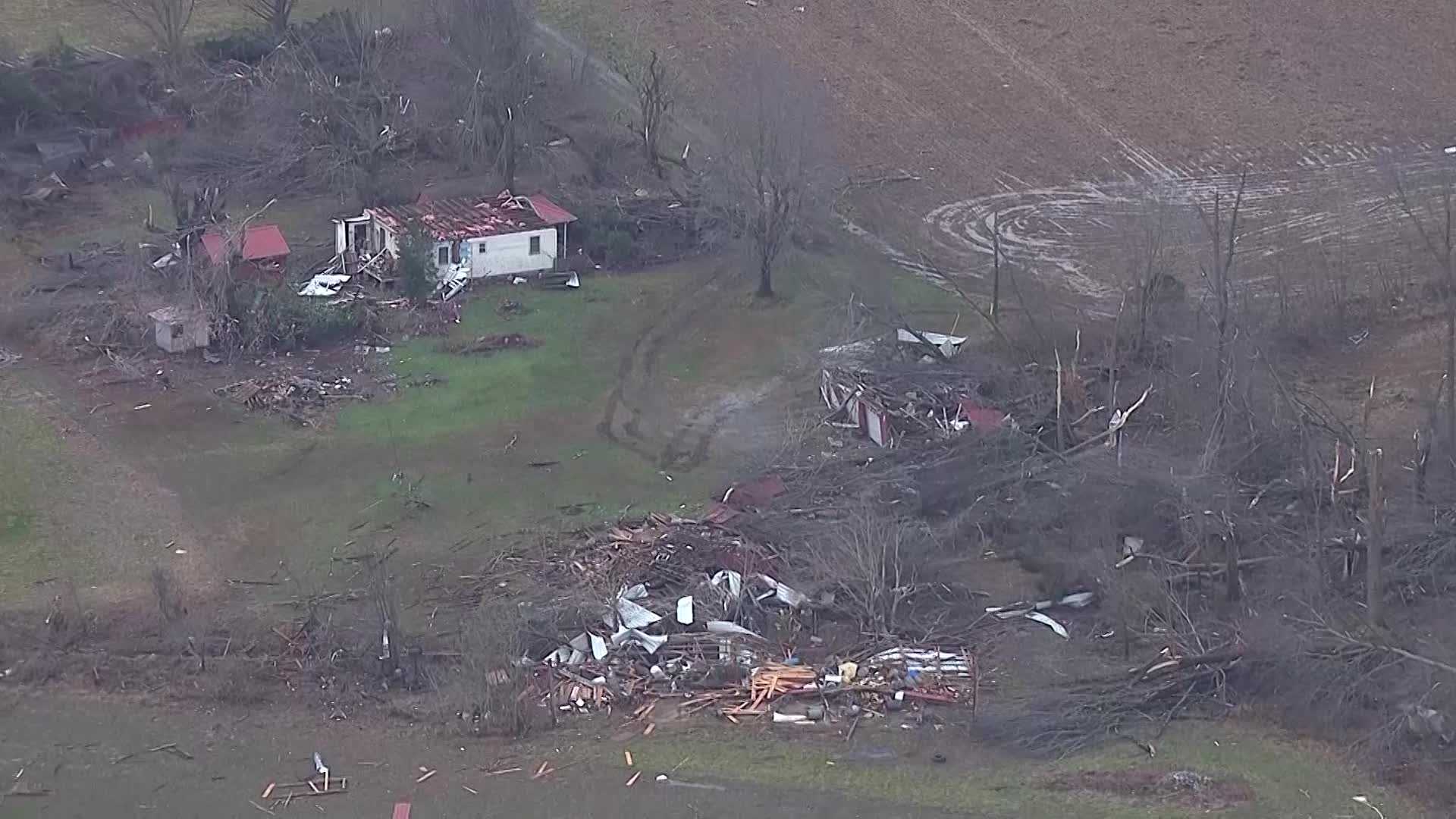 Aerials, Ground Video: Damage In Kentucky Counties Hit Hardest By Tornadoes