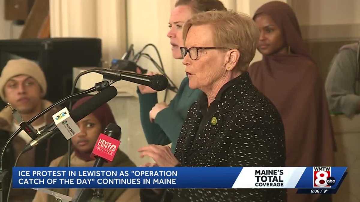 Rep. Pingree calls for reduction of ICE agents in Maine at Lewiston protest
