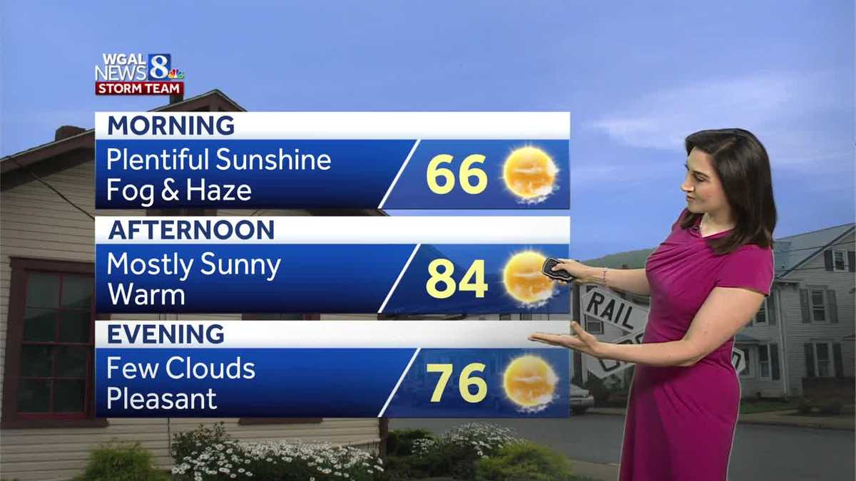 Sunshine and late summer warmth continues in south-central Pennsylvania