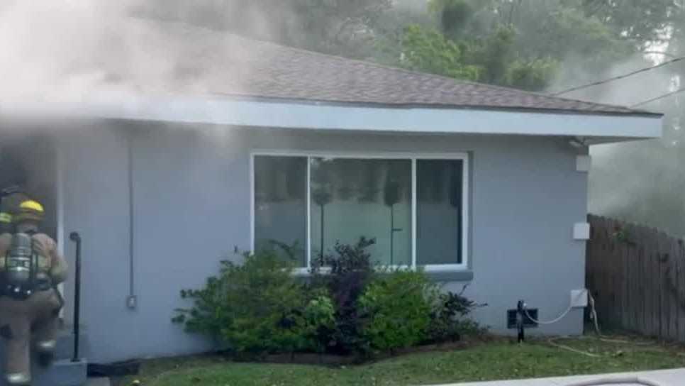 Helmet camera captures firefighter's response to a house fire in Slidell