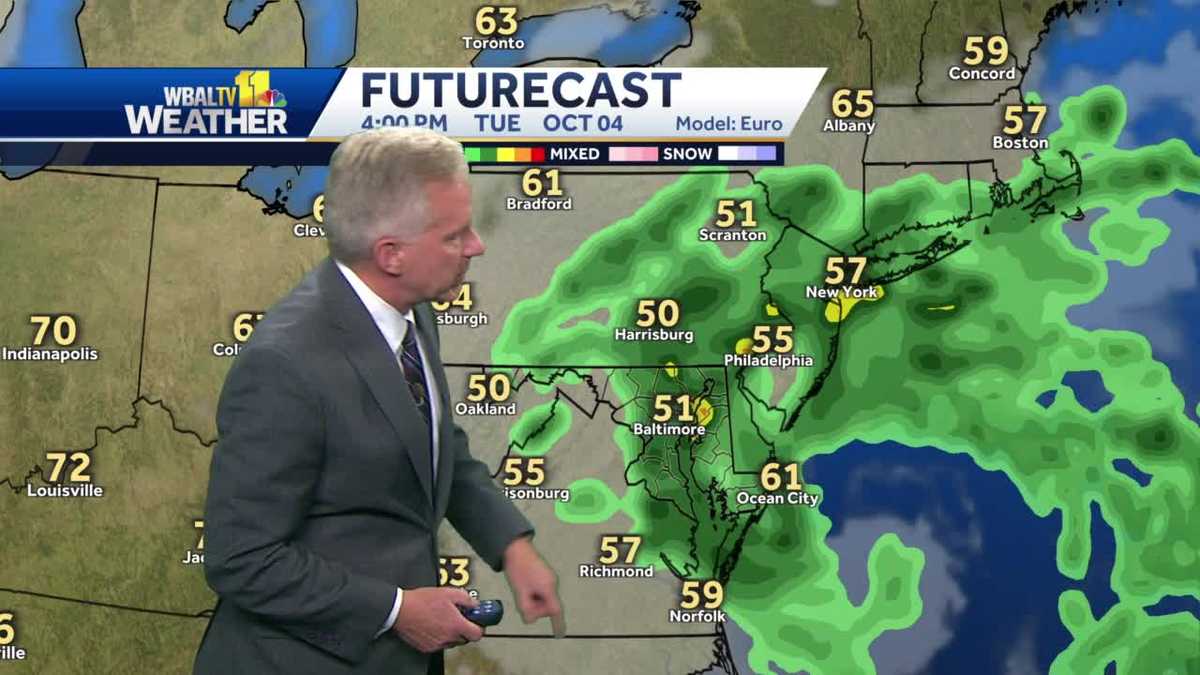 Periods of rain continue Tuesday with temps in the 50s