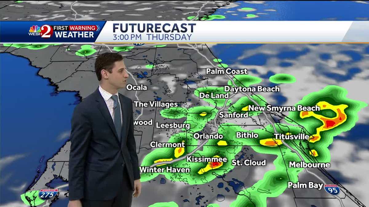 Scattered showers and isolated storms Thursday afternoon