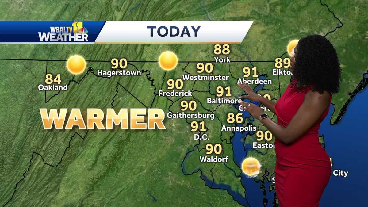 Warmer today with hotter temperatures on the way for Maryland