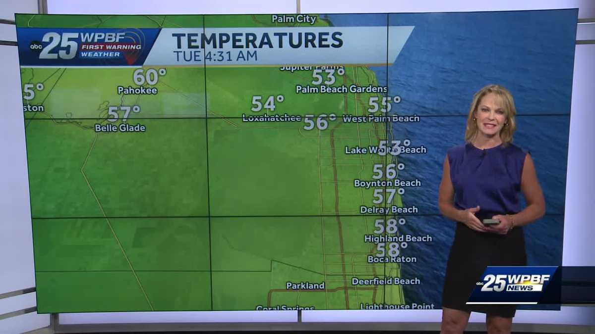Sunny and cool for South Florida Tuesday