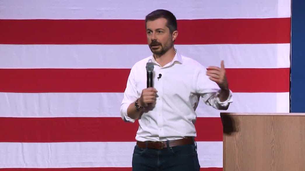 Speaking to crowd in Concord, Pete Buttigieg rails against planned ICE facility in Merrimack