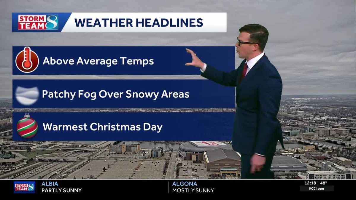 Iowa weather: Well above average temps all Christmas week