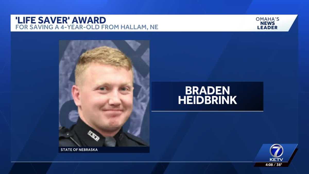Nebraska trooper given Life Saver Award for helping to save 4-year-old's life after lawnmower accident