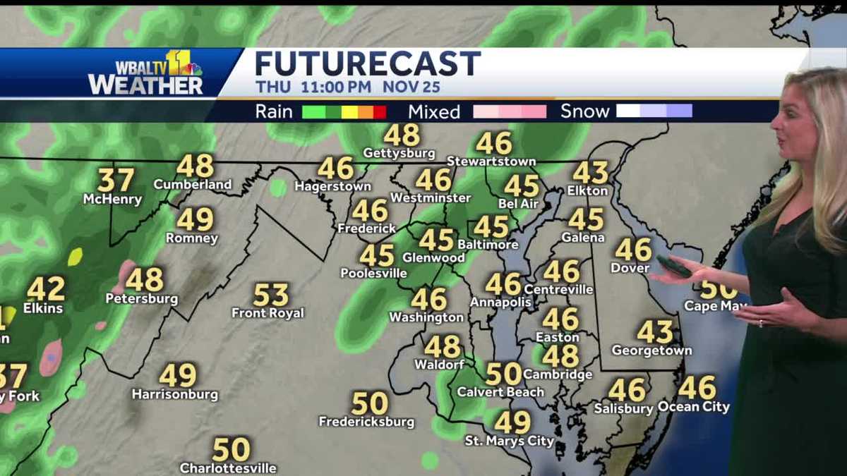 Thanksgiving forecast Taylor tracks rain late