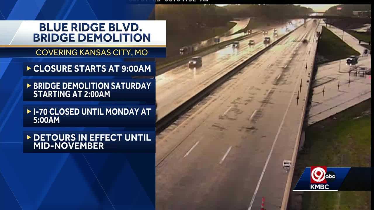 Kansas City Missouri I 70 stretch to close Blue Ridge Boulevard