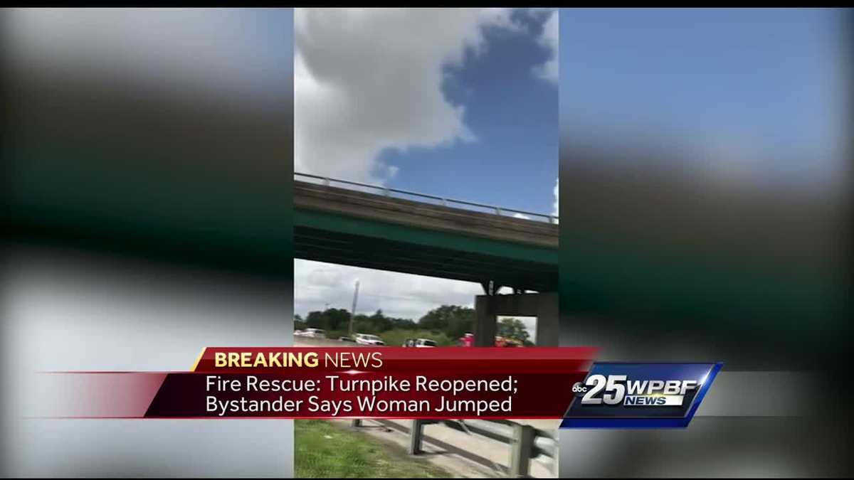 Woman jumps from bridge along Florida Turnpike Woman jumps from bridge along Florida Turnpike