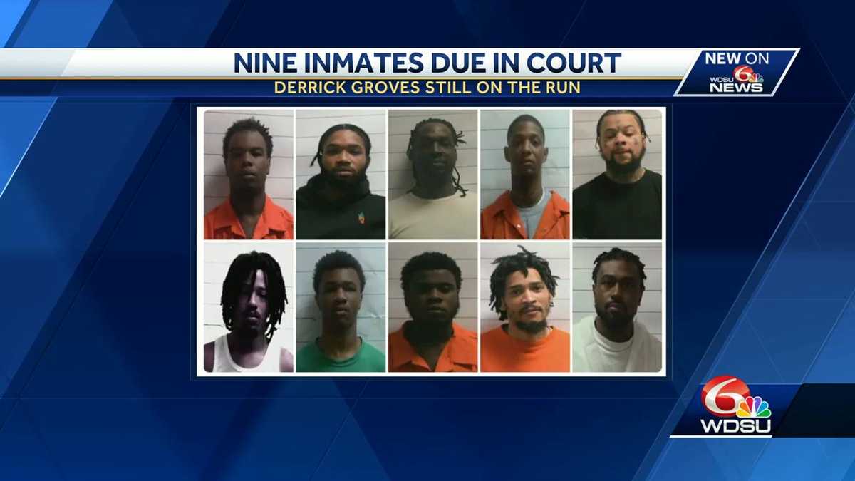 Nine escaped inmates to appear before a New Orleans judge Wednesday