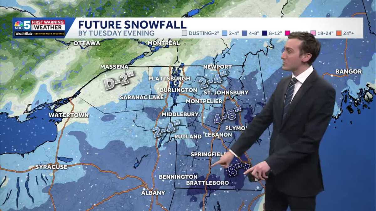 Slick travel likely across Vermont and New York on Tuesday