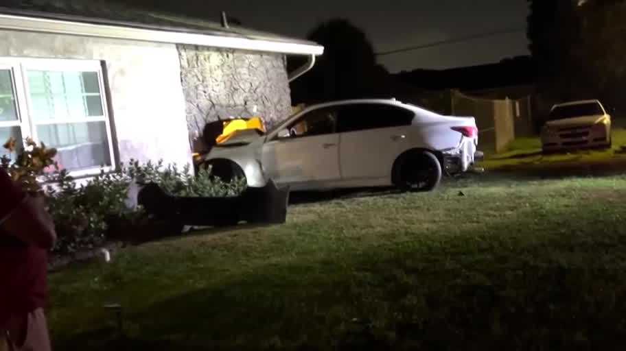 Car slams into home in Pine Hills
