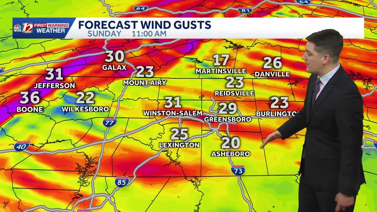 Mild and windy Sunday, high fire danger in North Carolina