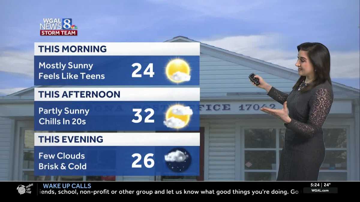 Breezy and chilly Tuesday, light snow tonight