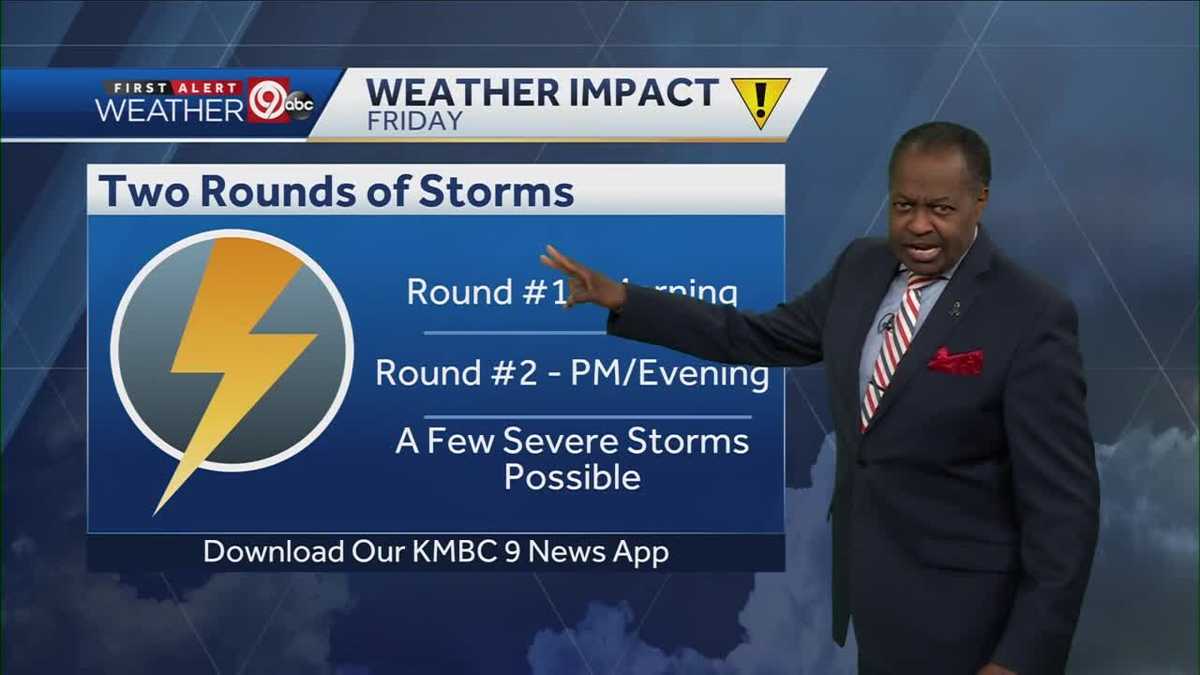 KANSAS CITY WEATHER: 2 rounds of storms possible for your Friday