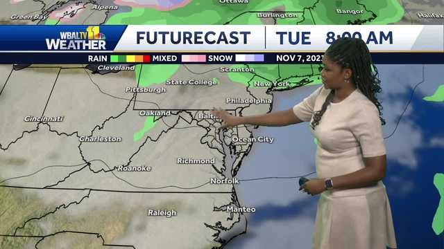 Front passing through Tuesday could bring sprinkles