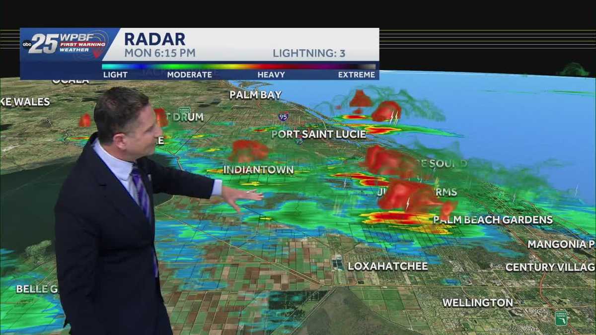 Scattered rainfall moving east to west this week