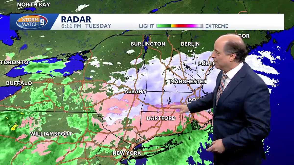 Video: Snow, mix move out of New Hampshire overnight