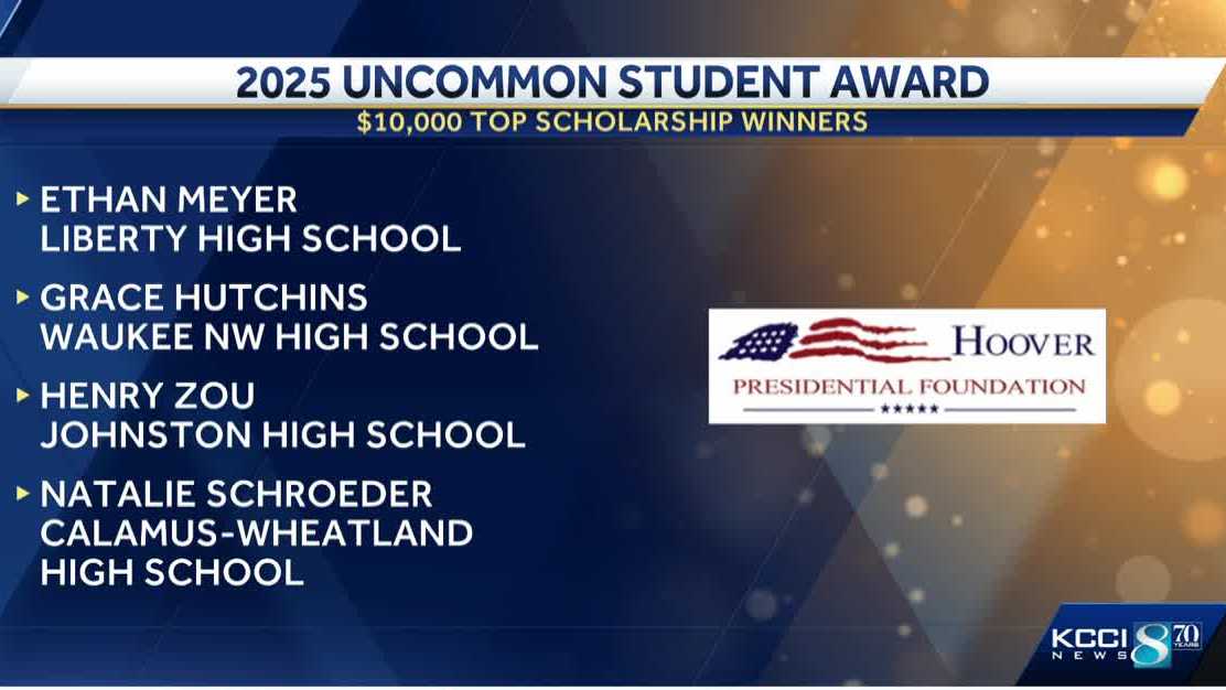 Iowa high school seniors honored with Hoover Uncommon Student Awards
