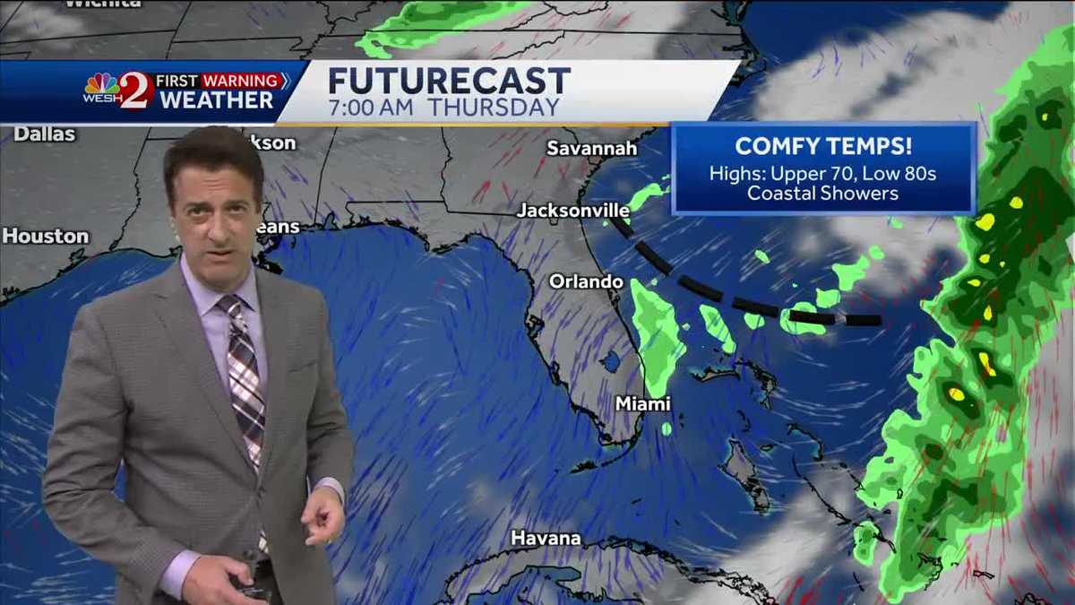 Showers tonight then drier and cooler over the weekend.