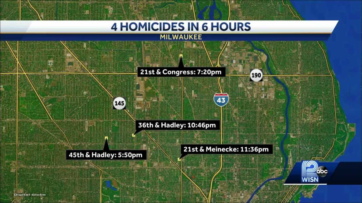 Milwaukee 4 fatally shot in 6 hours, including 15 year old