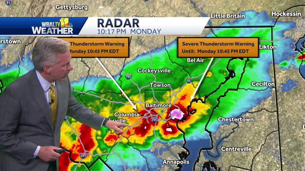 Large Hail Falls During Severe Thunderstorms In Maryland