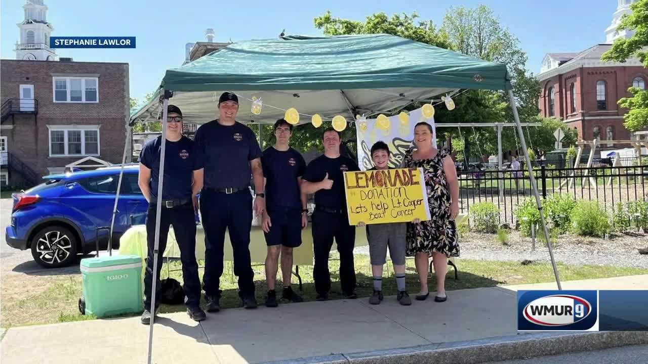 Boy raises money with lemonade stand for firefighter battling cancer