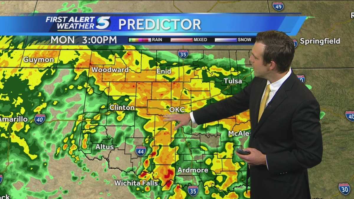 Heaviest rain Monday afternoon